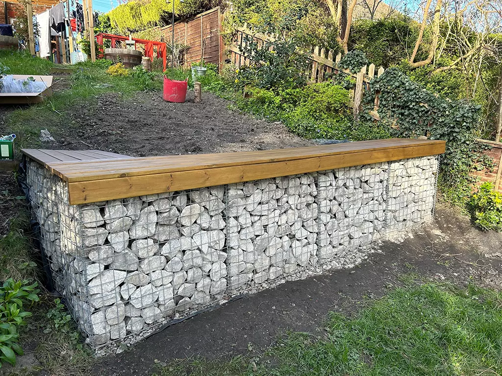 i made a gabion retaining wall 01